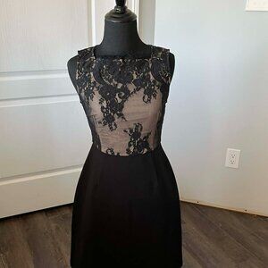 Osmose Sleeveless Dress with a black lace top size Small